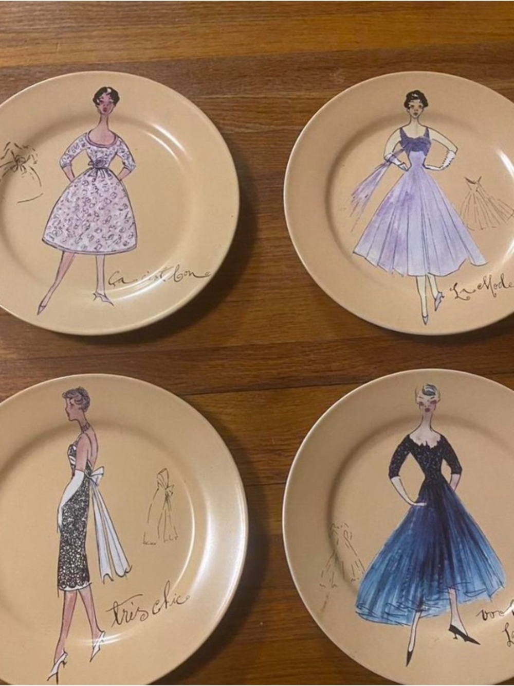 4 Vintage Rosanna Ceramic Plates